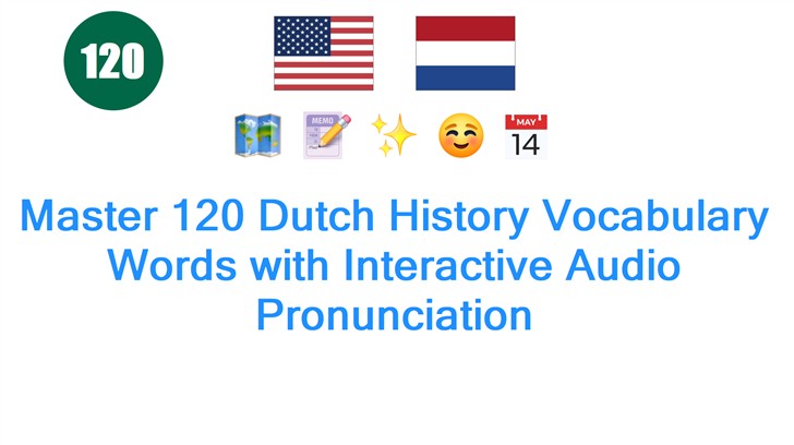 Master 120 Dutch History Vocabulary Words with Interactive Audio Pronunciation